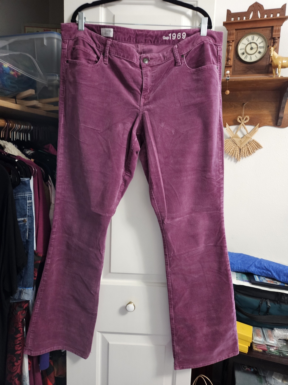 GAP Plum Corduroy Flare Pants